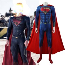 Costume Superman Uomo d'Acciaio Tuta Cosplay Body Halloween Adulto Bambino
