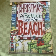 Christmas at the beach garden flag, new, 12.5 x18”, double sided, Custom Decor
