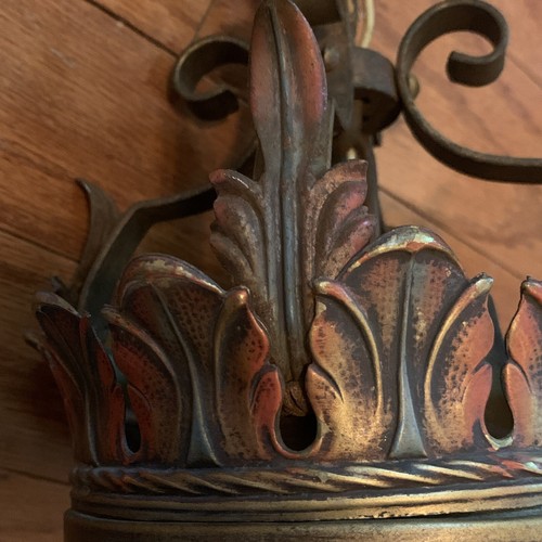 Moe Bridges Pendelleuchte Flurlampe polychrom 1910er Antik Deckenleuchte - Bild 17 von 21
