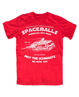 Spaceballs T-SHIRT ROT May The Schwartz RV Car Flying Wings Lord Helmchen