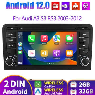 For Audi A3 2003-2013 Car Stereo Radio Fit Apple Carplay Android Auto GPS Wifi