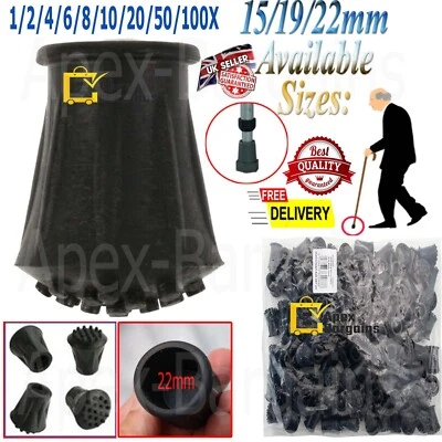 1/100pcs Rubber Walking Stick Ferrules Cane Crutch Bottom Grip End 15/19/22/25mm