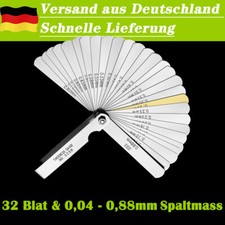 DE 32 Blatt F&uuml;hlerlehre Abstandslehre Ventillehre Blattlehre F&uuml;hllehre Spaltmass