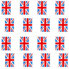 HUGE 33FT UNION JACK BUNTING LARGE GREAT BRITAIN FLAG DECORATION VE DAY PARTY