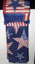 2 Bandanas Face Head Scarf American Flag 20"x20" Stars Stripes Big Small Star