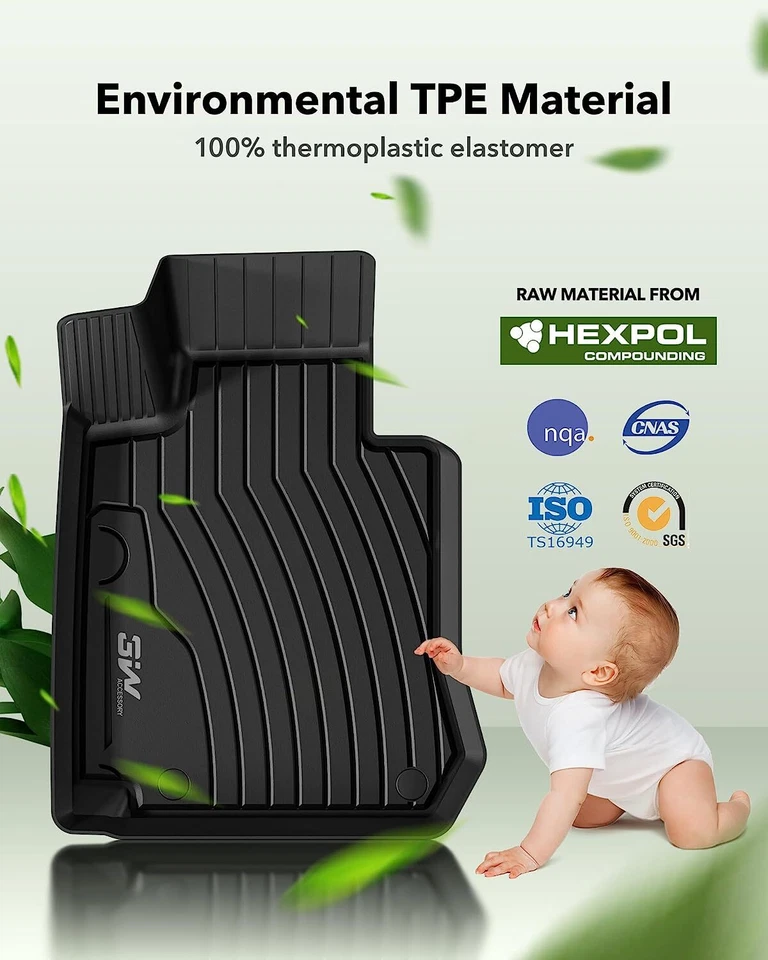 Alfombrillas para Mercedes Benz 3D Todo Clima Forro de Goma Moldeado Negro Antideslizante Foto 3 de 4