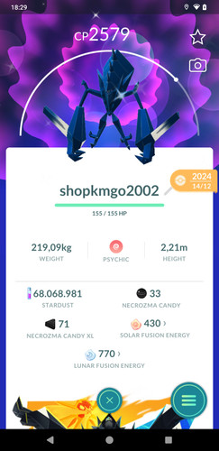 Pokémon Shiny Necrozma -- 1mill Sta.rd