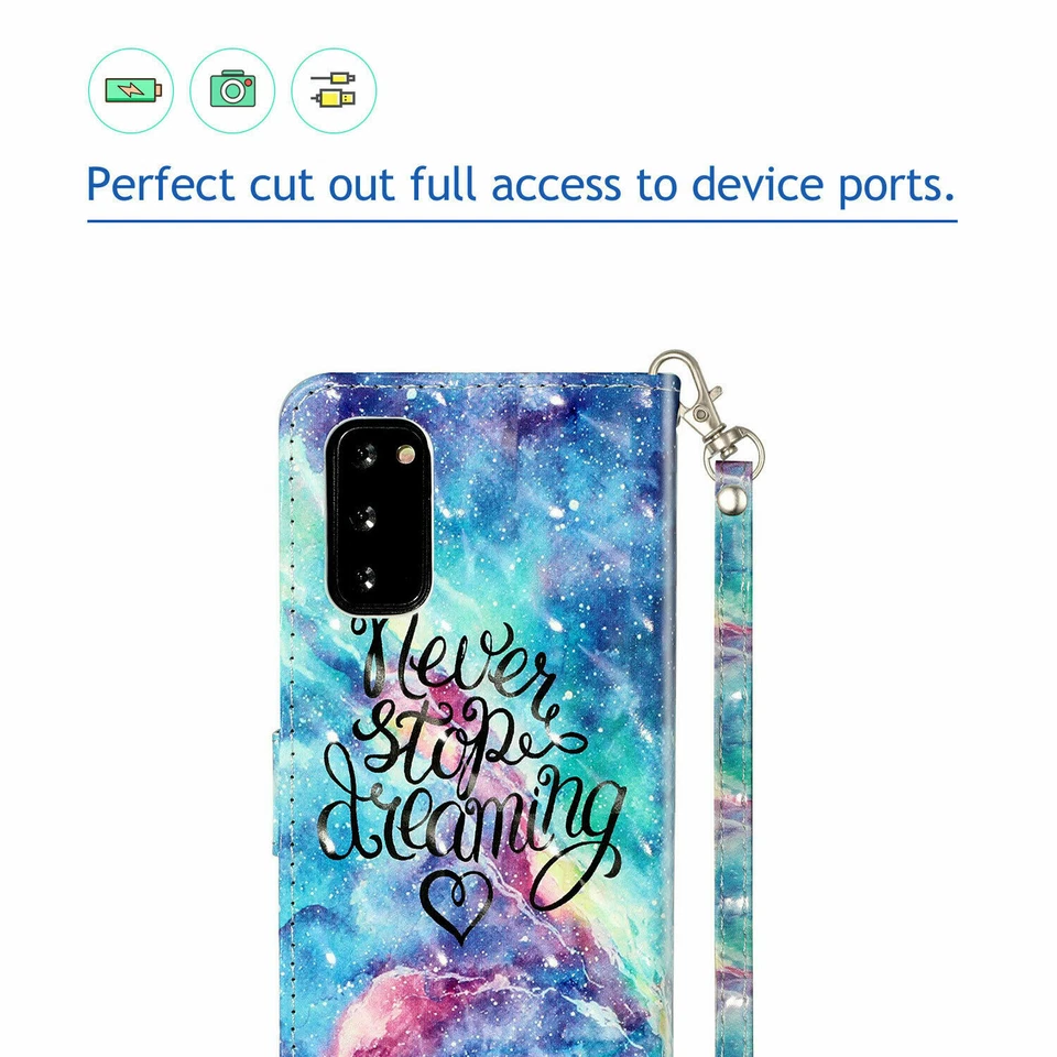 Cat Dog Leather Wallet Flip Phone Case For Samsung S8 S9 S10 S20 S21 Note 9 10 - Image 4 of 4