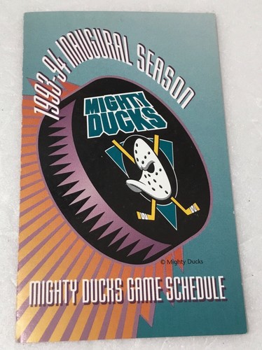 1993 MIGHTY DUCKS INAUGURAL HOCKEY OPENING NIGHT BADGES & DUCK CALLER & SCHEDULE - Picture 6 of 8