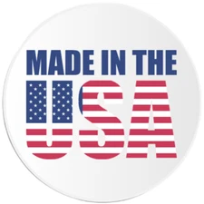 Made in the USA - 100 Pack Circle Stickers 3 Inch - American Flag Patriotic