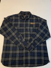 Burnside Mens Long Sleeve Flannel Shirt With Ironton Distillery Logo Size XL