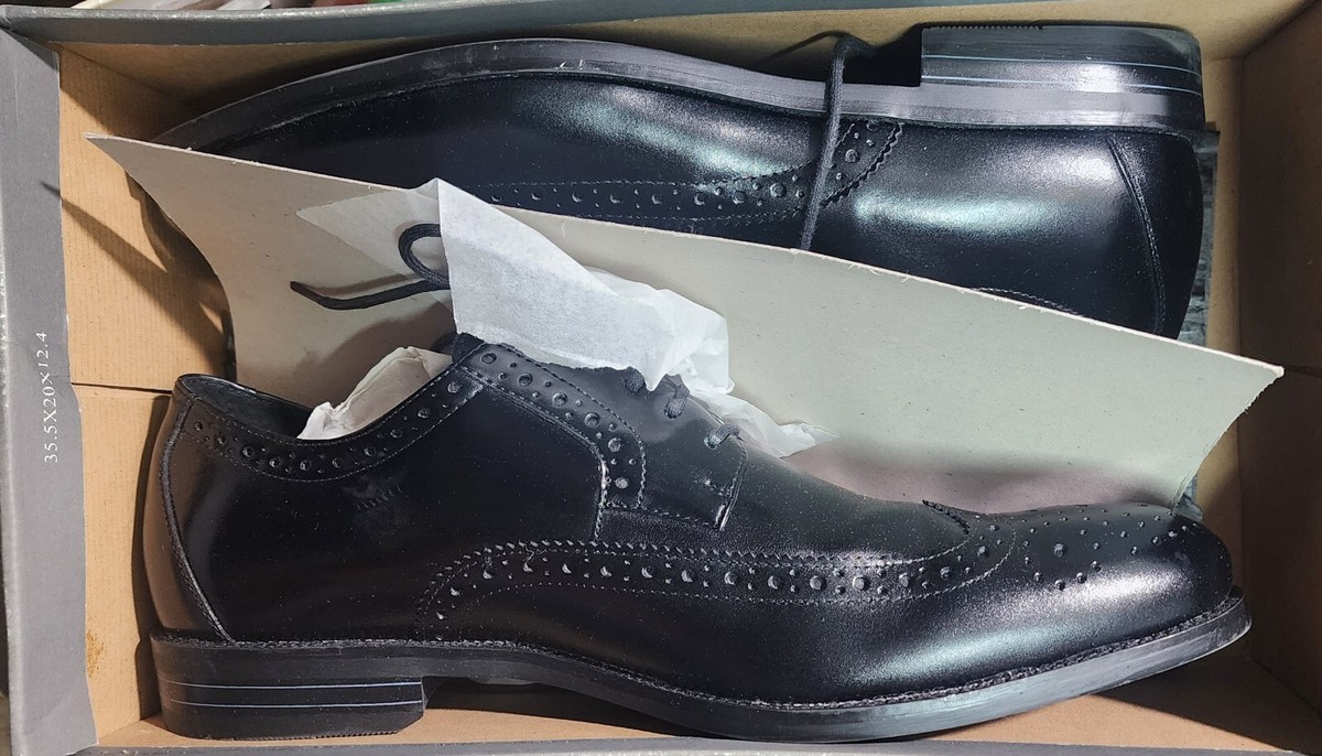 Stacy Adams Garrison wing tip Oxford black dress shoe Stacy Adams Garrison Dress Shoes Mens 8.5 M Wing Tip Oxford  main image 2