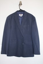 NAVY-BLUE JOSEPH ABBOUD 100% COTTON SPORT COAT sz XL elbow patch jacket 46R