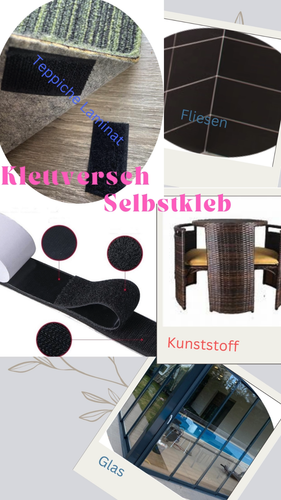 Klettband selbstklebend/ Haken und Flausch/ 25mm, 50mm, 100mm  /schwarz + weiß - Video 1 von 1