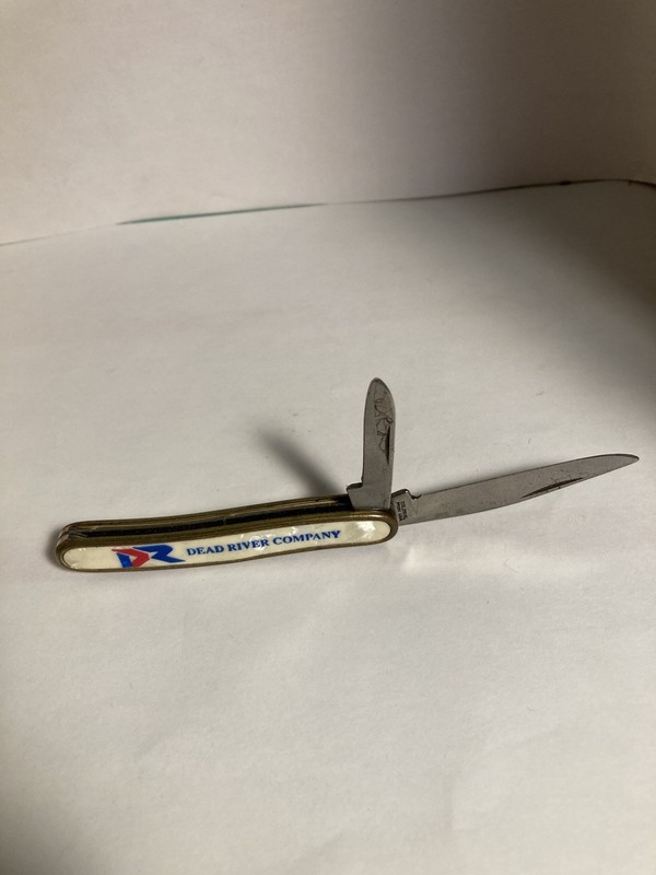 Vintage advertising 2 blade pocket knife Dead River Company, Colonial, Prov, RI￼