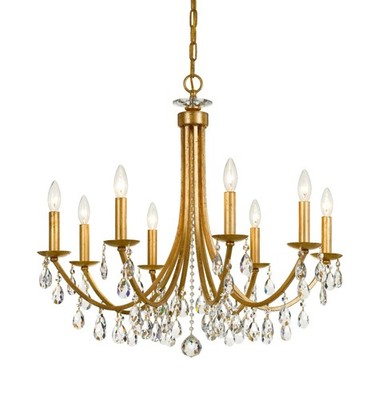 Crystorama Lighting Group 8828-CL-S Bridgehampton 8 Light 28''W - Gold