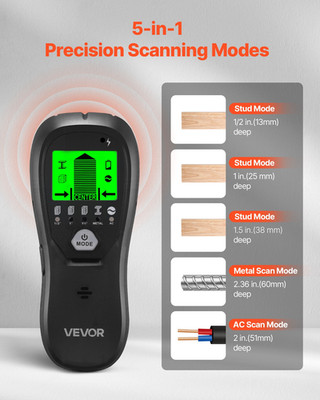 VEVOR Stud Finder Wall Scanner, 5 in 1, Electronic Wall Stud Detector with Smart