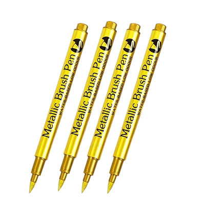 4/6 Stck. Wasserdicht Permanent Metallic Pinsel Farbe Marker Stifte Zum Selbermachen Harz Form Gold