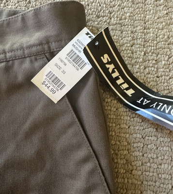 Volcom Men's Brown Chino Shorts Cotton Polyester Button Closure Pockets
