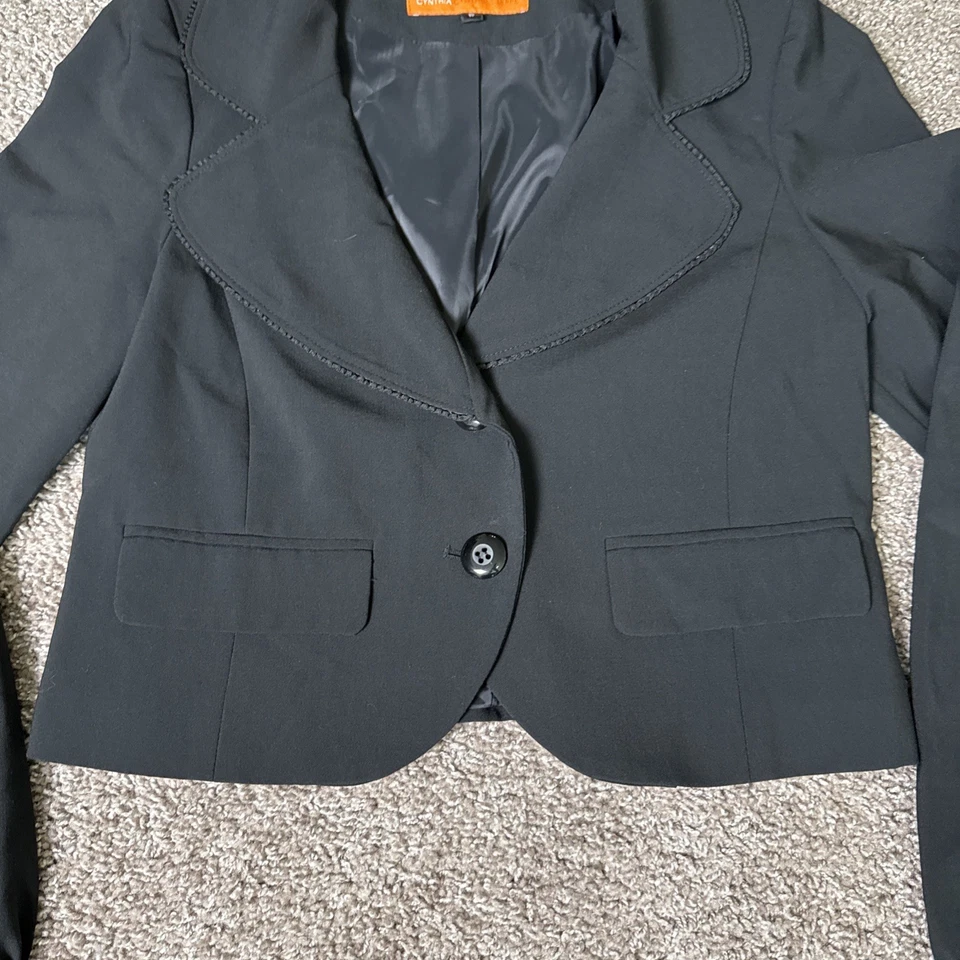 Chaqueta blazer corta negra para mujer Cynthia Steffe talla 8 Foto 2 de 4