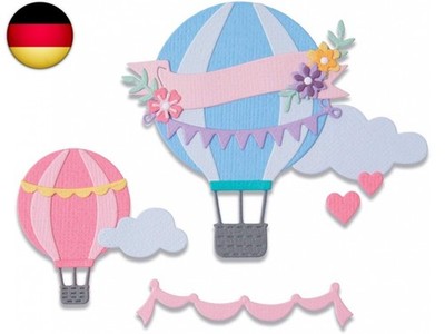 Sizzix Thinlits Stanzschablonen 10PK Heißluftballon von Olivia Rose, 665183