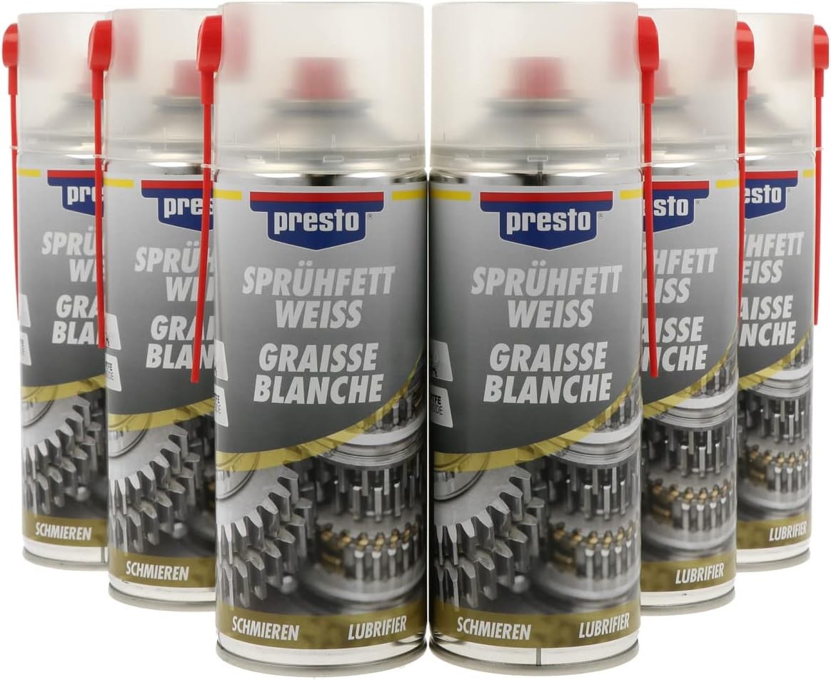 Presto 100012 Set of 6 White Grease Spray 400ml