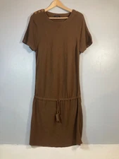 A.P.C. Linen and Cotton knit dress brown size large new without tag