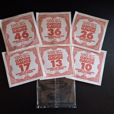 6 Pk, Ernie Ball Custom Gauge Assorted Guitar Strings 46 36 26 17 13 10 SEE DESC