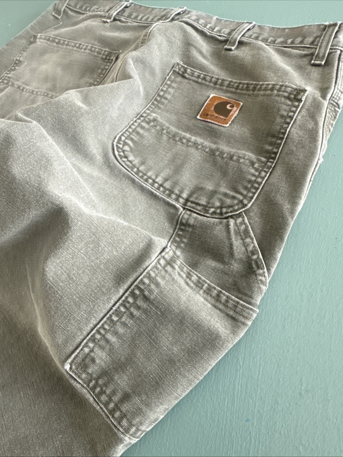 Vintage Carhartt B11 MOS Dungaree Fit Work Pants 38/32 M-36/30 Painter Faded 09 thumbnail 7