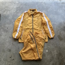 RARE Vintage 90s Nike Orange Yellow Striped Tracksuit Full Set Jacket Pants L