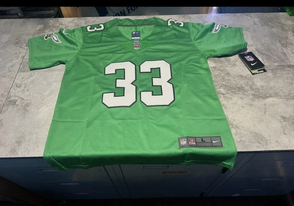 Camiseta deportiva verde Kelly Cooper DeJean Philadelphia Eagles juvenil talla grande nueva con etiquetas. L Foto 2 de 4