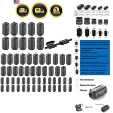 60 Pieces Clip-on Ferrite Ring Core RFI EMI Noise Suppressor Cable Clip for 3...