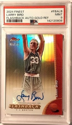 Larry Bird 2024 Topps Finest "Flashback Autograph-Gold Refractor" /50 PSA 9 MINT
