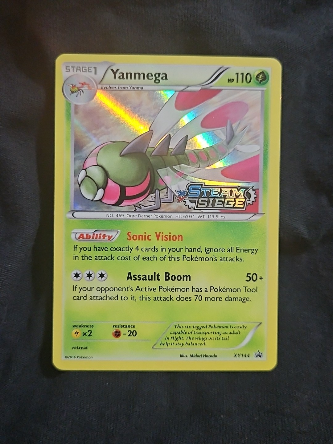 Yanmega XY144 Prerelease Promo Holo Pokemon Steam Siege 2016