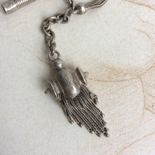 Chaine de Montre CHATELAINE en Argent XIXème Montre Gousset - Bild 2 von 6