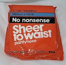 VTG No Nonsense 21 - Tan Sheer to Waist Pantyhose Size Medium to Tall B