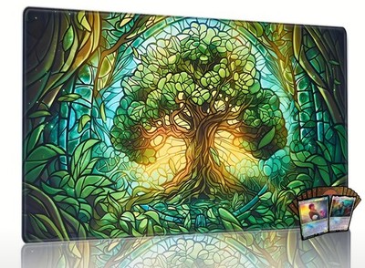 MTG Magic the Gathering Spielmatte TCG Playmat Baum Buntglas grün NEU OVP