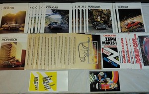 Lot Of 48 Vintage 1978 Mercury- Lincoln Brochures ~ Monarch~BobCat~Cougar~Zephyr