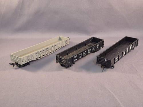 Lote de 3 vagones de tren de carga góndola escala HO negro gris N y W MCRR 15321 OSTX | Zustand: Used