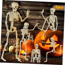 Packs Skeleton Halloween Decorations Outdoor with 1" Full Body Posable 6 6Pcs