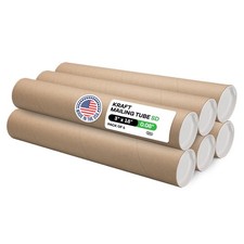 Cardboard Mailing Tubes 3" x 18" with Plastic Caps Pack of 6 USPS Approved