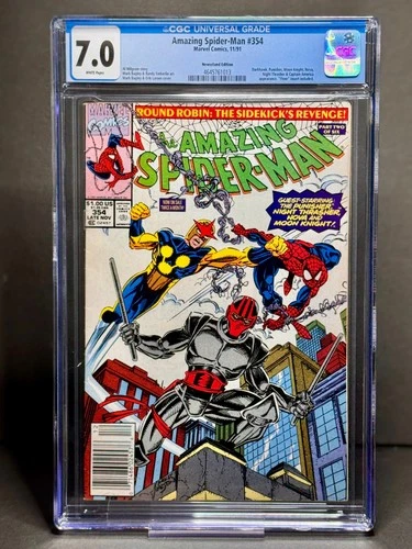 CGC 7.0 Amazing Spider-Man 354 Newsstand Mark Bagley