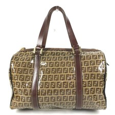 Borsa Zucchino FENDI vintage logo Zucca borsa a mano rivestimento tela/pelle marrone