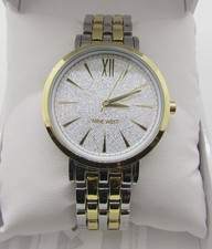 NEW Nine West Silver Gold Tone Glitter Women's Wrist Watch