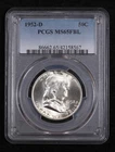 1952 D Half Dollars Franklin PCGS MS-65 FBL