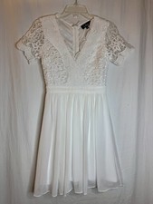 Lulus Women's XS White Dress With Lace Bodice