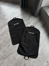 x2 Chanel Authentic Black Canvas Garment Bag Cover Travel Bag