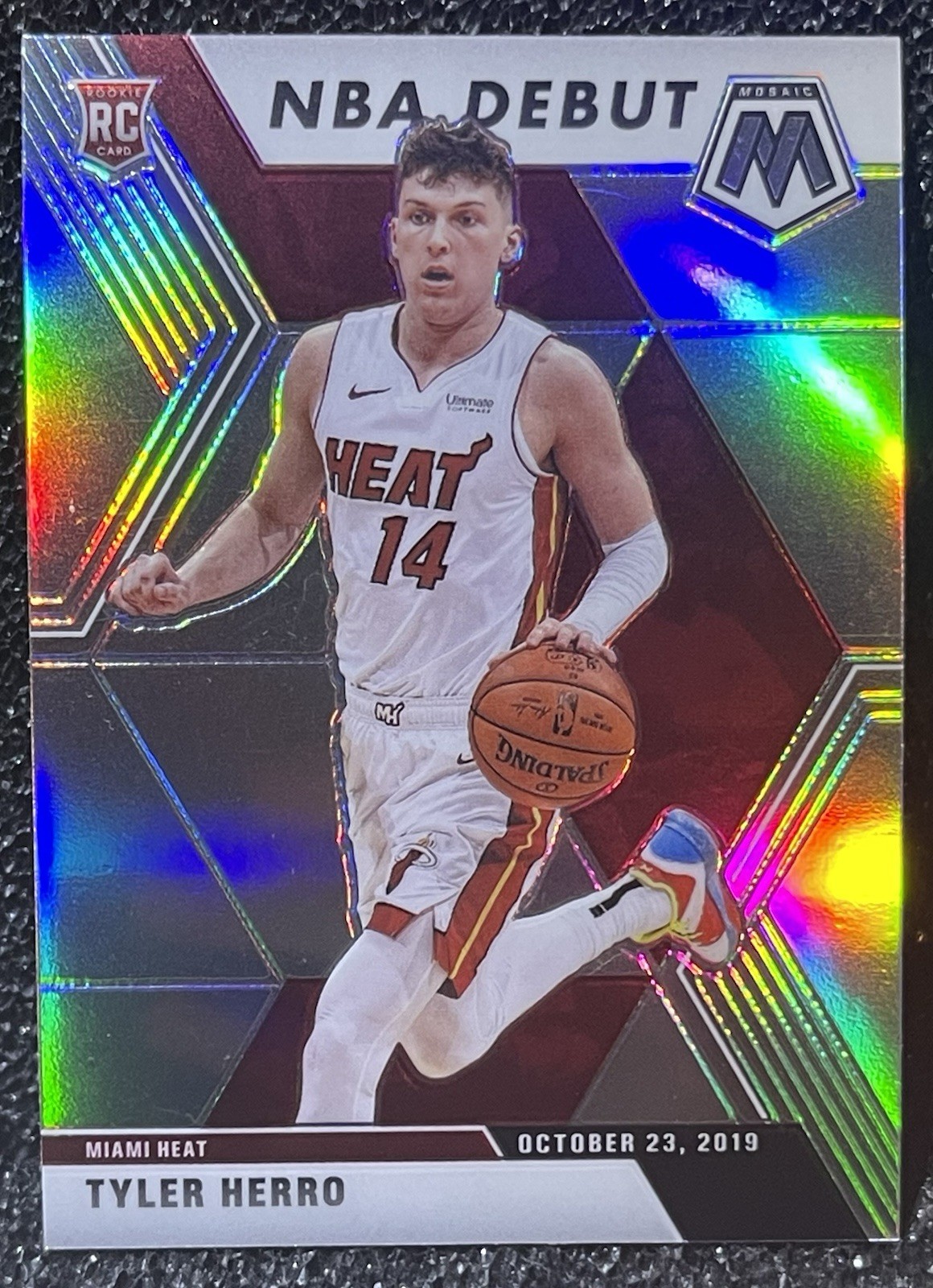 2019-20 Panini Mosaic Tyler Herro Silver Refractor NBA Debut #280 Rookie RC Heat
