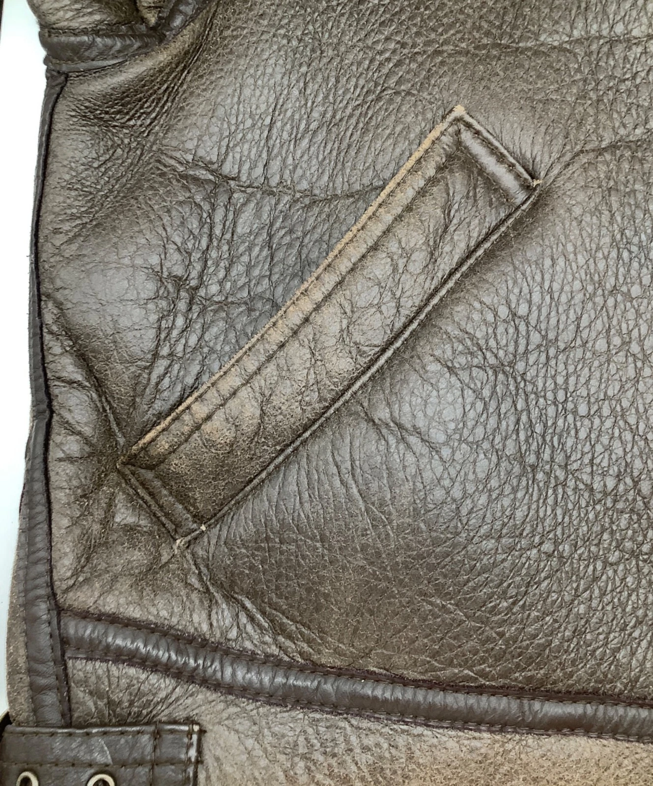 Bellezza Uomo Collection Mouton Leather Sheepskin Jacket Men's Size L Brown - product detail image 8