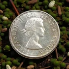 1964 Canada 50 Cents • 80% Silver • AU/UNC • Queen Elizabeth II Laureate Unit K